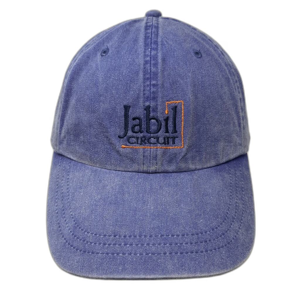 Adams Baseball Cap Blue One Size Leather Slideback Jabil Circuit Embroidered Hat